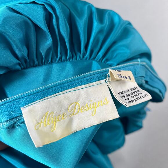 Vintage 80's 90's Alyce Designs Women's Dress Polyester Maxi Prom Formal NN25 - Picture 7 of 7